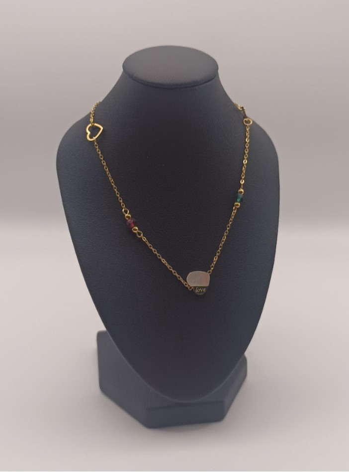 Cadena Corazon & Cristales N 60