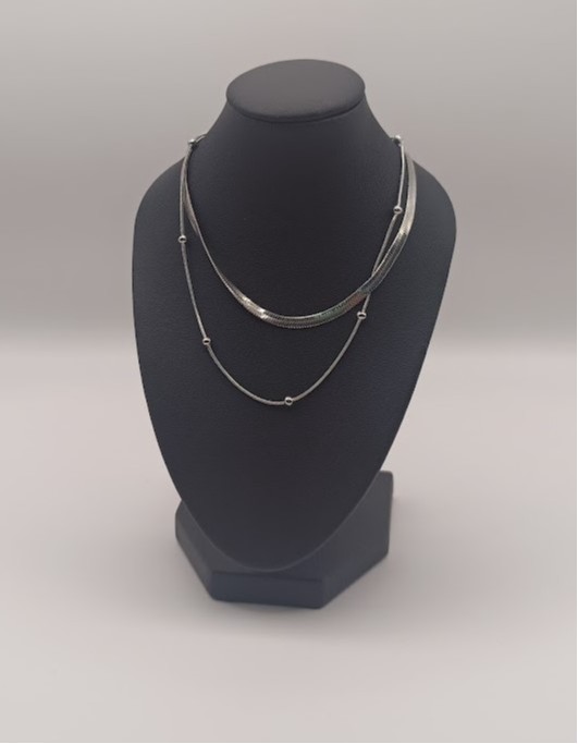 Cadena Doble Plateada N 47-48